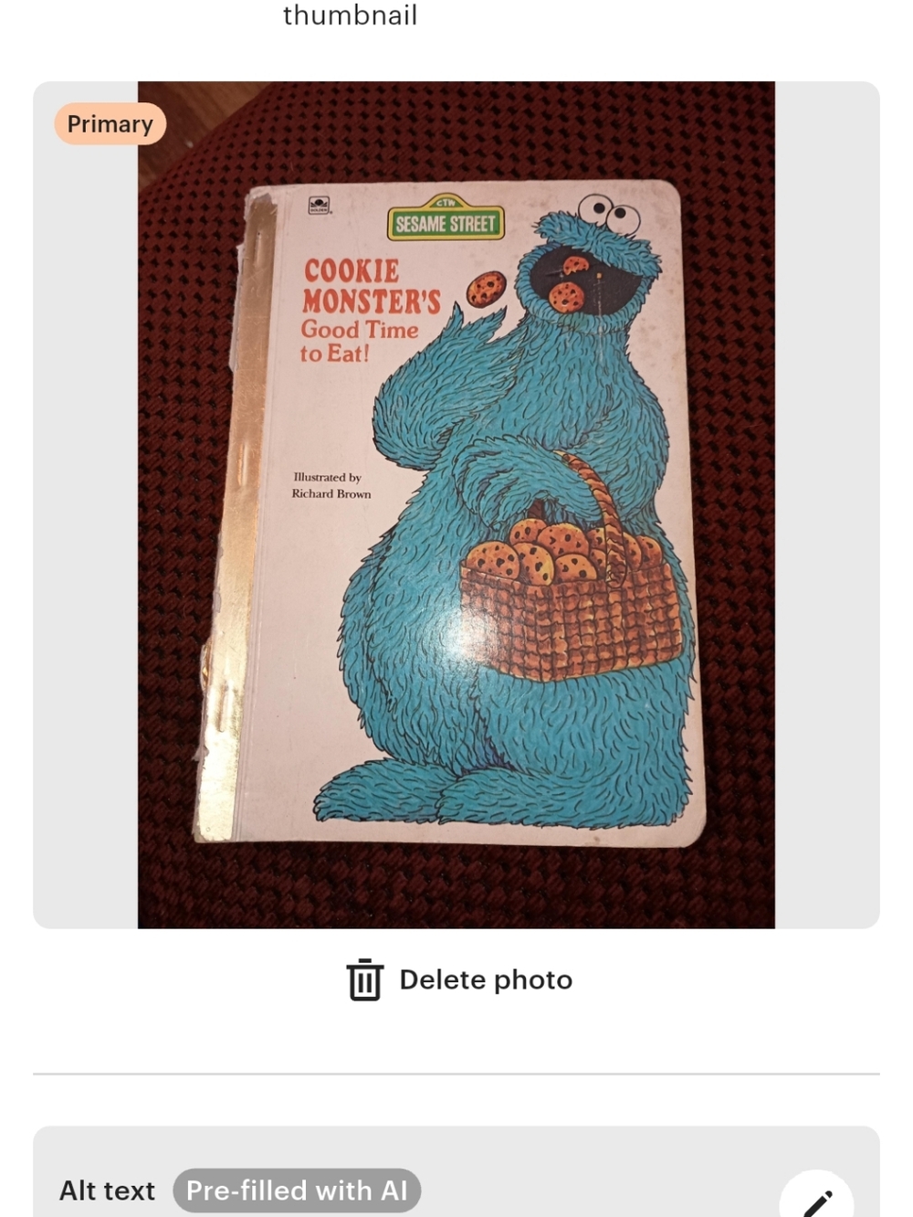 Sesame Street Cookie Monster Hardcover - Blue, Orange, Brown
